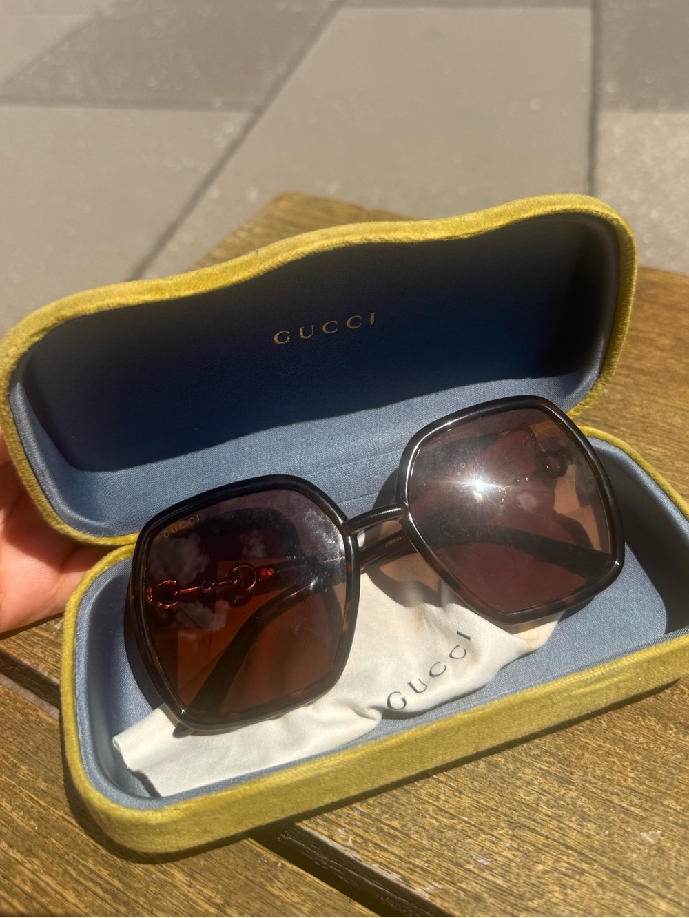 Gucci Women's Tortoise Shell Square Sunglasses